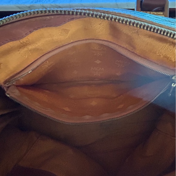MCM Small Cognac Visetos Boston Bag - Picture 6 of 11